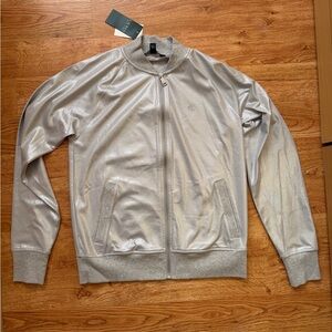 Lauren Ralph Lauren Metallic Silver Bomber Jacket Size S